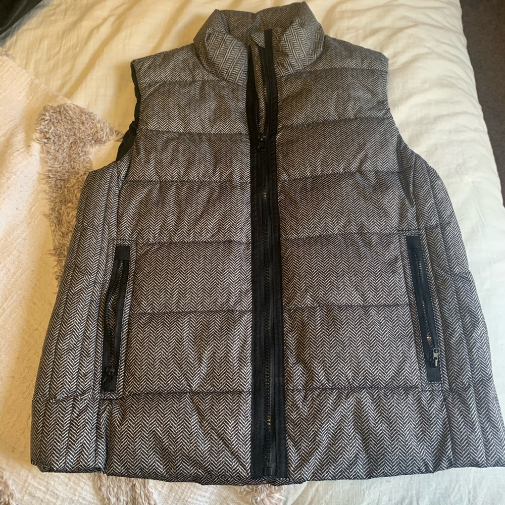 Black and white vest